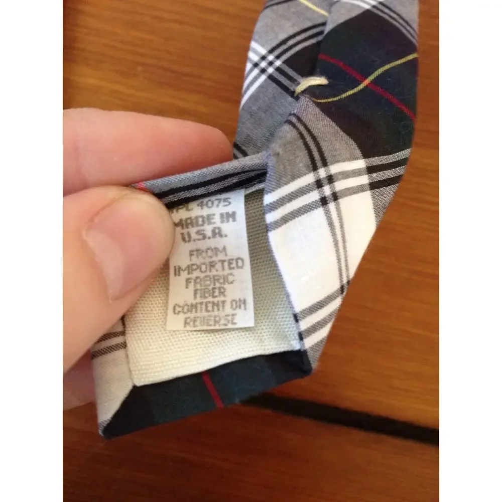 Vintage Socttish Tartan Plaid 100% Cotton Reed St James Neck Tie USA Made 3.75